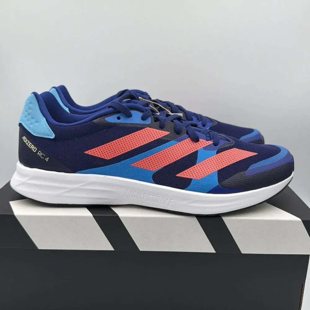 Adidas Adizero RC 4 Blue Red White Lace up Running Sneakers GZ0181 Men's Size 13